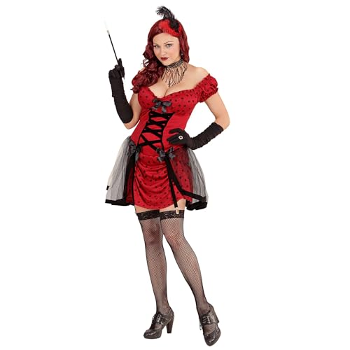 Widmann 76262 - Kostüm Cabaret Girl, Kleid mit Strapse, Haarkamm mit Feder, Burlesque, Fasching, Mottoparty, Karneval von W WIDMANN MILANO Party Fashion