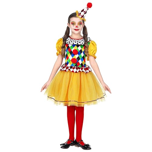 Widmann - Kinderkostüm Clown, Kleid mit Tutu, Minihut, Karneval, Mottoparty von W WIDMANN MILANO Party Fashion