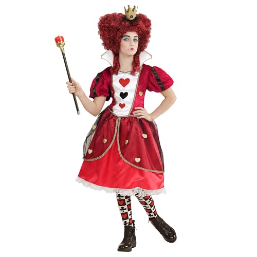 Widmann - Kinderkostüm Königin der Herzen, Kleid mit Unterrock, Krone, Karten Kostüm, Fasching, Karneval, Mottoparty von W WIDMANN MILANO Party Fashion