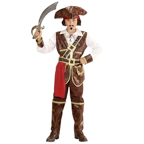 Widmann - Kinderkostüm Pirate of Coconut Beach, Shirt, Weste, Gürtel, Schärpe, Hose, Überziehstiefel und Hut, Karneval, Mottoparty von W WIDMANN MILANO Party Fashion