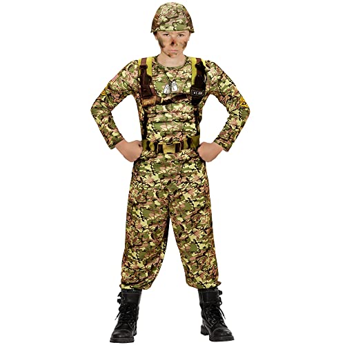 W WIDMANN MILANO Party Fashion - Kinderkostüm Power Soldier, Muskelshirt, Hose, Helm, Militär, Soldat von W WIDMANN MILANO Party Fashion