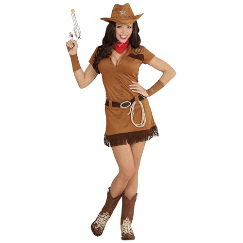 Widmann - Kostüm Cowgirl, Kleid, Gürtel, Ärmelstulpen, Bandana, Hut und Lasso, Wilder Westen, Karneval, Mottoparty von W WIDMANN MILANO Party Fashion