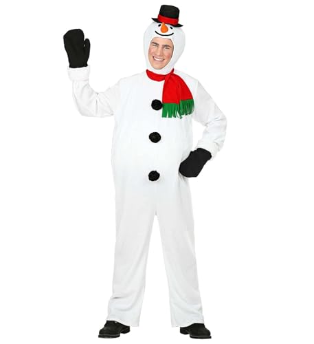 Widmann - Kostüm Schneemann, Overall mit dickem Bauch, Kopfbedeckung mit Maske, Handschuhe, Schal, Weihnachten, Karneval, Mottoparty von W WIDMANN MILANO Party Fashion