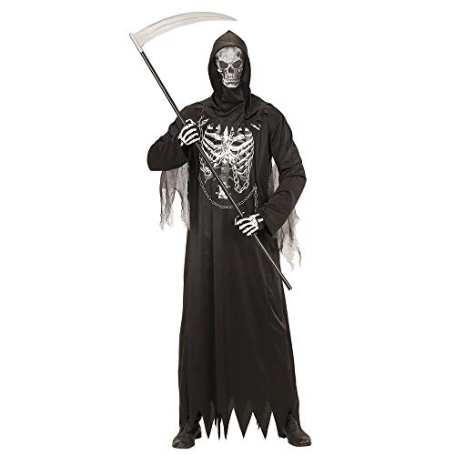 Widmann - Kostüm Sensenmann, Robe mit Kette, Kapuzenmaske, Horror, Grim Reaper, Halloween, Mottoparty von W WIDMANN MILANO Party Fashion