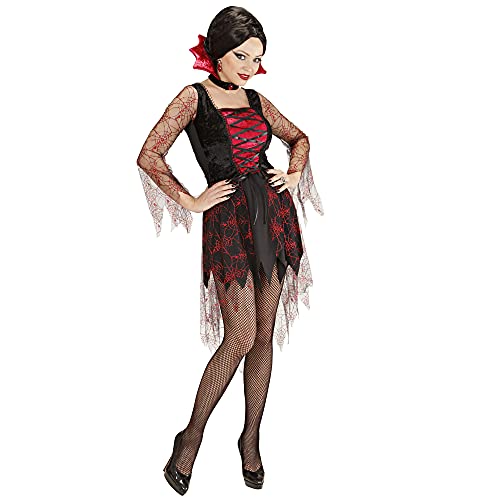 Widmann - Kostüm Spiderweb Vampiria, Kleid und Kragen mit Juwel, Vampir, Spinne, Halloween, Karneval von W WIDMANN MILANO Party Fashion