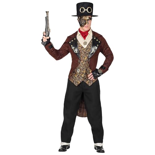 Widmann - Kostüm Steampunk, Frack mit Hemd und Weste, Hose, Ascot, fingerlose Handschuhe, Zylinder, Mottoparty, Karneval von W WIDMANN MILANO Party Fashion