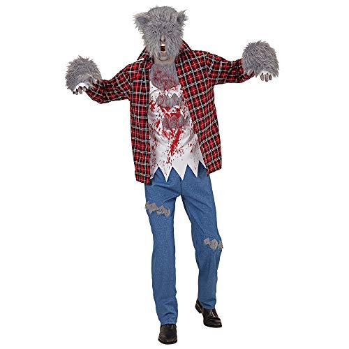 Widmann - Kostüm Werwolf, kariertes Hemd mit T-Shirt, Hose, Handschuhe und Maske, Halloween, Karneval, Mottoparty von W WIDMANN MILANO Party Fashion