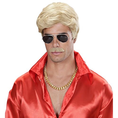 W WIDMANN MILANO Party Fashion L9195 - Dream Hair Perücke Playboy, blond, mit Schnurrbart, hohe Qualität, Karneval, Mottoparty W WIDMANN MILANO Party Fashion L9195 - Dream Hair Perücke Playboy, blond, mit Schnurrbart, hohe Qualität, Karneval, Mottoparty von W WIDMANN MILANO Party Fashion