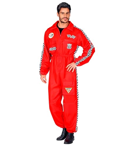 Widmann Rennfahrer Kostüm Overall Jumpsuit rot Anzug exklusiv (Herren Overall, Large) von W WIDMANN MILANO Party Fashion