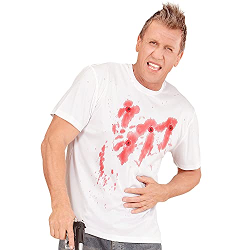 Widmann - T-Shirt mit Einschusslöchern, Shirt, Gangster, Halloween, Karneval, Mottoparty von W WIDMANN MILANO Party Fashion