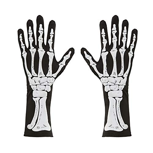 Widmann 01088 - Handschuhe Skelett, 35 cm, Gerippe, Halloween, Karneval, Mottoparty von W WIDMANN MILANO Party Fashion