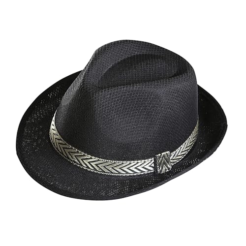 Widmann 0416M - Fedora mit Hutband, Schwarz, Hut, Kopfschmuck, Accessoire, Mottoparty, Karneval von W WIDMANN MILANO Party Fashion