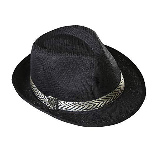 Widmann 0416M - Fedora mit Hutband, Schwarz, Hut, Kopfschmuck, Accessoire, Mottoparty, Karneval von W WIDMANN MILANO Party Fashion