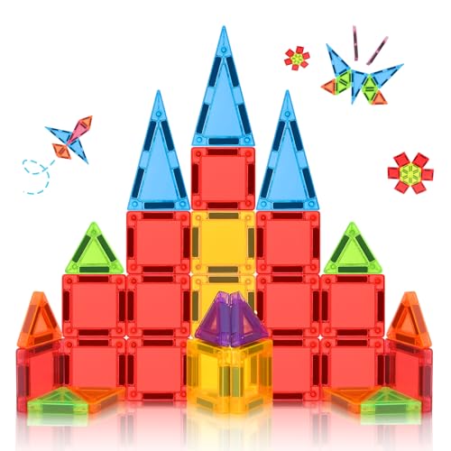 W WISE BLOCK Magnetische Bausteine Spielzeug, STEM Magnetische Bauklötze Sets, Fahrende Mini-Magnetkacheln für Kleinkinder für 3 4 5 6 7 8 Jahre Junge Mädch von W WISE BLOCK