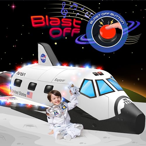 W&O Space Explorer Aerodome mit LED-Lichtern & Blast-Off-Taste - Aufblasen in Sekunden, um ein immersives Weltraumabenteuer für Kinder im Alter von 3-12 Jahren zu schaffen - Aufblasbares von W&O