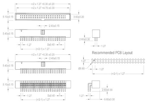 W & P Products 336-020-1-00 Stiftleiste Rastermaß: 1.27mm Polzahl Gesamt: 20 Anzahl Reihen: 2 von W & P Products