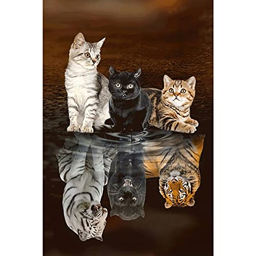 Puzzle 1000 Teile Katze Reflexion Diy Tier Wohnkultur Erwachsene Puzzle Diy Kit Holzspielzeug Einzigartiges Geschenk Wohnkultur von WACYDSD