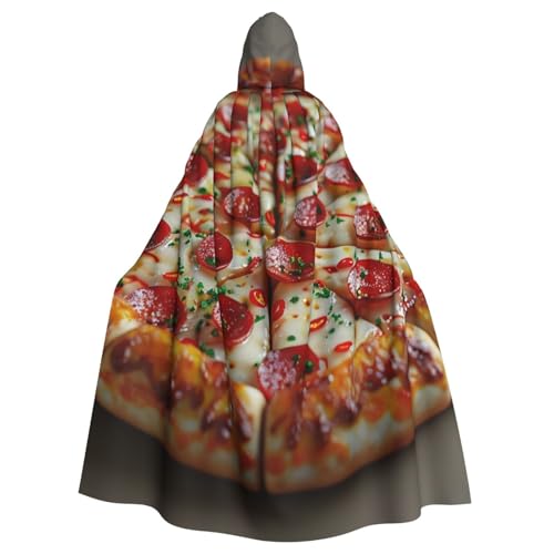 WAFICAC 3D Pizza Pepperoni Kapuzenumhang Halloween Kostüm Zubehör für Erwachsene Cosplay Party Kostüme von WAFICAC