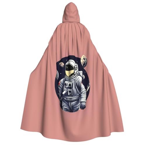 WAFICAC Astronaut auf dem Mond 1 Druck Unisex Erwachsene Kapuzenumhang Zauberer Robe Männer Cosplay Cape Karneval Thema Party Dekor von WAFICAC