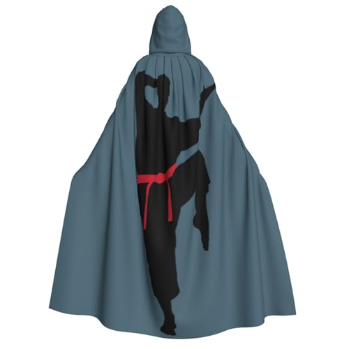 WAFICAC Karate Männer Print Unisex Erwachsene Kapuzenmantel Wizard Robe Männer Cosplay Cape Karneval Thema Party Dekor von WAFICAC