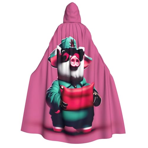 WAFICAC Piggy Print Unisex Erwachsene Kapuzenumhang Wizard Robe Männer Cosplay Cape Karneval Thema Party Dekor von WAFICAC