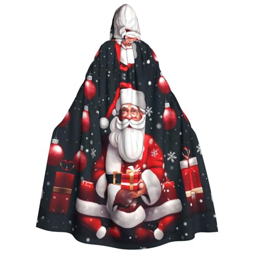 WAFICAC Weihnachten Santa Clauss Print Unisex Erwachsene Kapuzenmantel Wizard Robe Männer Cosplay Cape Karneval Thema Party Dekor von WAFICAC