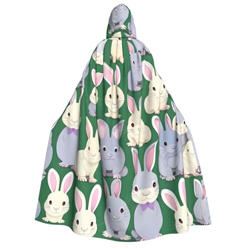 WAFICAC viele süße Hasen-Print Unisex Erwachsene Kapuzenumhang Zauberer Robe Männer Cosplay Cape Karneval Thema Party Dekor von WAFICAC