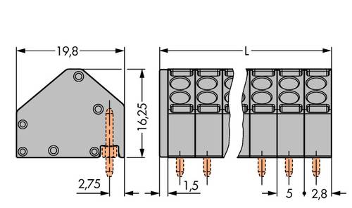 WAGO 806-112 Federkraftklemmblock 1.50mm² Polzahl 12 Grau 60St. von WAGO