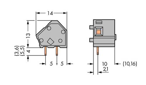 WAGO 236-733 Federkraftklemmblock 2.50mm² Polzahl 1 Lichtgrau 300St. von WAGO