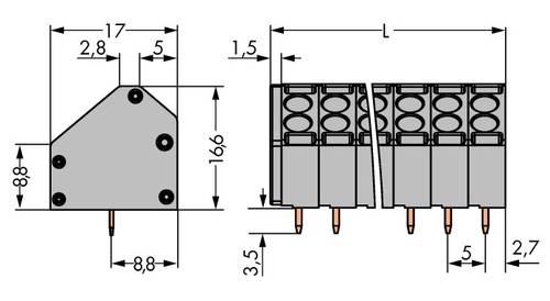 WAGO 816-112 Federkraftklemmblock 1.50mm² Polzahl 12 Grau 56St. von WAGO