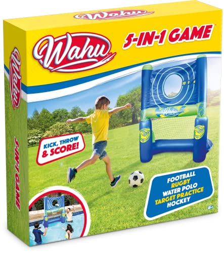 WAHU - 5-in-1 Beine - für den Garten Strand und Pool - 6+ Anzahl von Spielen - Fußball - Bergenzug - Planer - Volleyball, Blau von WAHU