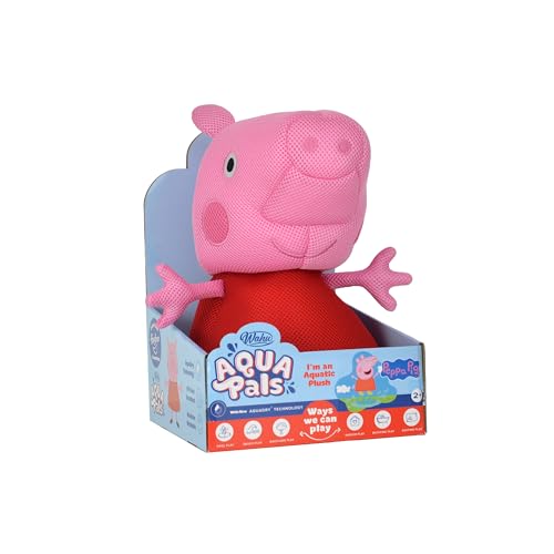 Wahu Aqua Pals Peppa Pig, Plüsch-Wasserspielzeug Kinder ab 2 Jahren, schnelltrocknender, wasserfester Plüsch für Bad und Pool, pflegeleicht von WAHU