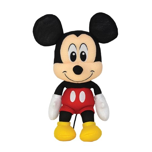 Wahu Aqua Pals Disney Classic Mickey Mouse Plüsch-Wasserspielzeug für Kinder ab 2 Jahren mit AquaDry™ Technologie, waschbares Plüschpuppenspielzeug für Pool und Badewanne, mittelgroß, rot/schwarz von WAHU