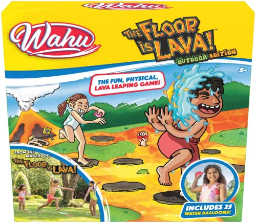 Wahu The Floor is Lava Outdoor Edition, Der Boden ist Lava Outdoor-Ausgabe ab 5 Jahren, Outdoor-Spielzeug und Wasserspiel mit Wasserballons für 2 bis 6 Spieler von WAHU