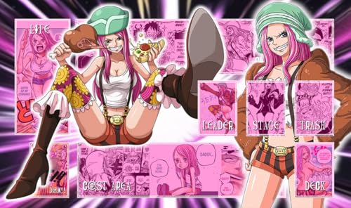 WAIFUWORLD SHOP One Piece Playmat Jewelry Bonney/Bonny Spielmatte mit Zonen | Trading Card Game Playmat kompatibel mit One Piece Trading Card Game | Kartenspielmatte von WAIFUWORLD SHOP