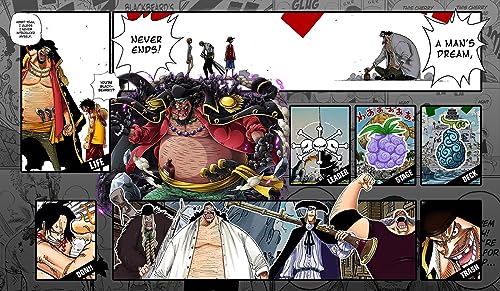 WAIFUWORLD SHOP One Piece Spielfeld Blackbeard (Marshall D. Teach) Spielmatte mit Zonen | Playmat kompatibel mit dem One Piece Trading Card Game | Kartenspielmatte im Blackbeard Motiv von WAIFUWORLD SHOP