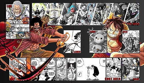 WAIFUWORLD SHOP One Piece Spielfeld GOL D. Roger Spielmatte mit Zonen | Trading Card Game GOL D. Roger Playmat kompatibel mit dem One Piece Trading Card Game | Kartenspielmatte im GOL D. Roger Motiv von WAIFUWORLD SHOP