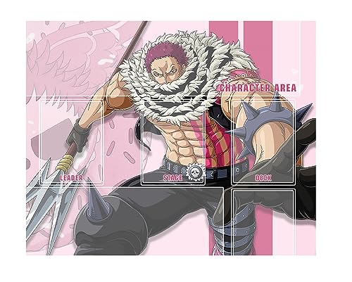 WAIFUWORLD SHOP One Piece Spielfeld Katakuri Spielmatte mit Zonen | Trading Card Game Katakuri Playmat kompatibel mit dem One Piece Trading Card Game | Kartenspielmatte im Katakuri Motiv von WAIFUWORLD SHOP