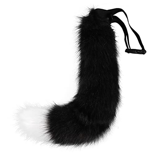 Halloween Kunstpelz therian Tail,55cm Lang fuchsschwanz Furry Halloween kostüm für Kinder Erwachsene Cosplay Halloween Weihnachtsfeier (one Size,Farbe 1) von WANAHTON