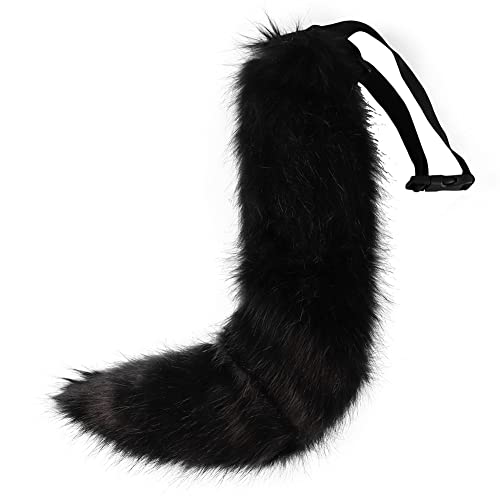 Halloween Kunstpelz therian Tail,55cm Lang fuchsschwanz Furry Halloween kostüm für Kinder Erwachsene Cosplay Halloween Weihnachtsfeier (one Size,Farbe 2) von WANAHTON