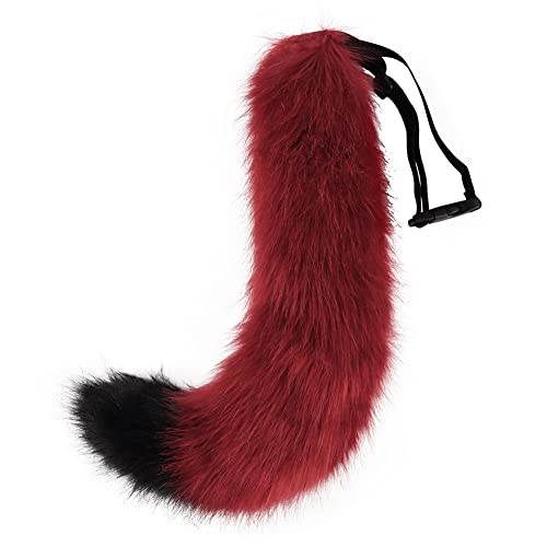 Halloween Kunstpelz therian Tail,55cm Lang fuchsschwanz Furry Halloween kostüm für Kinder Erwachsene Cosplay Halloween Weihnachtsfeier (one Size,Farbe 4) von WANAHTON