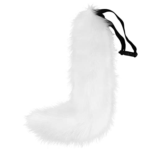 Halloween Kunstpelz therian Tail,55cm Lang fuchsschwanz Furry Halloween kostüm für Kinder Erwachsene Cosplay Halloween Weihnachtsfeier (one Size,Farbe 8) von WANAHTON