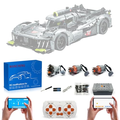 Für Lego 42156 Peugeot 9X8 24H Le Mans Hybrid Hypercar, mit Fernbedienung und 3 Motor, Upgrade Zubehör Set (Modell Nicht Enthalten) von WANCHENG