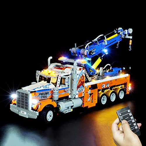 LED Licht-Set für Lego 42128 Technic Schwerlast-Abschleppwagen, mit Fernbedienung, Beleuchtungsset Kompatibel mit Lego Technic Heavy-Duty Tow Truck 42128 (Modell Nicht Enthalten) von WANCHENG