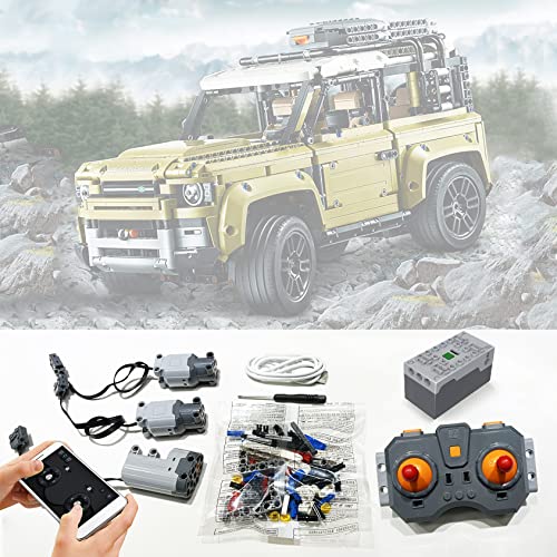 Technik Motoren Set für Lego 42110 Land Rover, mit Motoren und Fernbedienug Upgrade Zubehör, Kompatibel mit Lego Landrover Defender 42110 (Modell Nicht Enthalten) von WANCHENG