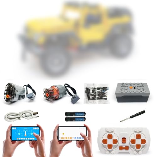 Technik Power Motoren Set für Lego 42122 Jeep Wrangler, 4 Modi der APP-Steuerung, Upgrade Zubehör mit 2 Motor und Fernbedienug Set (Modell Nicht Enthalten) von WANCHENG