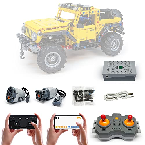 Technik motoren Set für Lego 42122 Jeep Wrangler, APP-Steuerung, Programmierbar, mit Joystick Fernbedienung, 2 Motor (Modell Nicht Enthalten) (Gewöhnlicher Motor) von WANCHENG