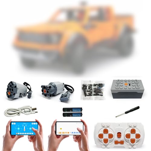 Technik motoren Set für Lego 42126 Ford F-150 Raptor Pick-Up-Truck, 4 Modi der APP-Steuerung, Upgrade Zubehör mit 2 Motor und Fernbedienug Set (Modell Nicht Enthalten) von WANCHENG