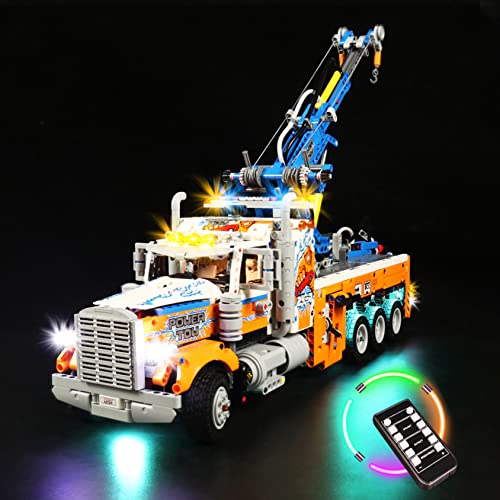 LED Licht-Set für Lego 42128 Schwerlast-Abschleppwagen, Fernbedienung Beleuchtung Lichtset Kompatibel mit Lego 42128 Technic Heavy-Duty Tow Truck (Modell Nicht Enthalten) von WANCHENG
