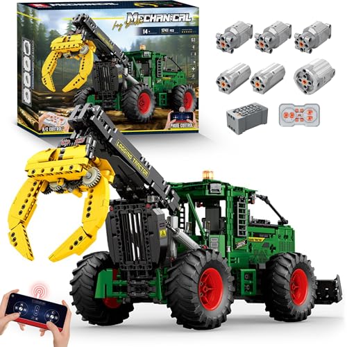 WANCHENG Technik Traktor Bausteine Modell, 1741 Teile, 2.4G RC Fernbedienung Traktor Bausatz, mit 6 Motor, Baufahrzeug Modell Geschenk von WANCHENG